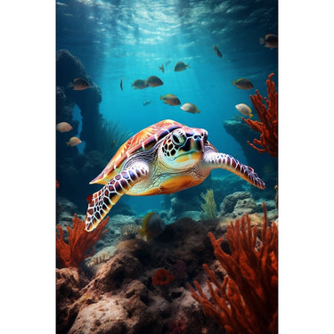 Colorful Sea Turtle Canvas